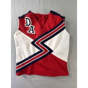 Vintage Cheerleading Sleeveless Top Cropped Red, White and Blue Women's XS